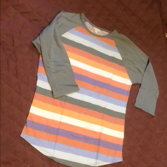LuLaRoe Multicolor Striped Long Sleeve Tee - Picture 1 of 8